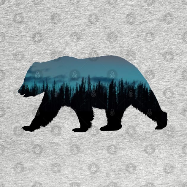 Tree Silhouette Bear by BlackGrain